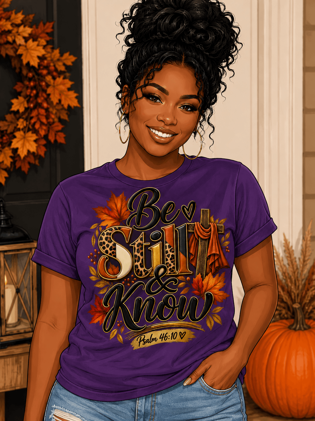 Be Still & Know - Purple graphic tee
